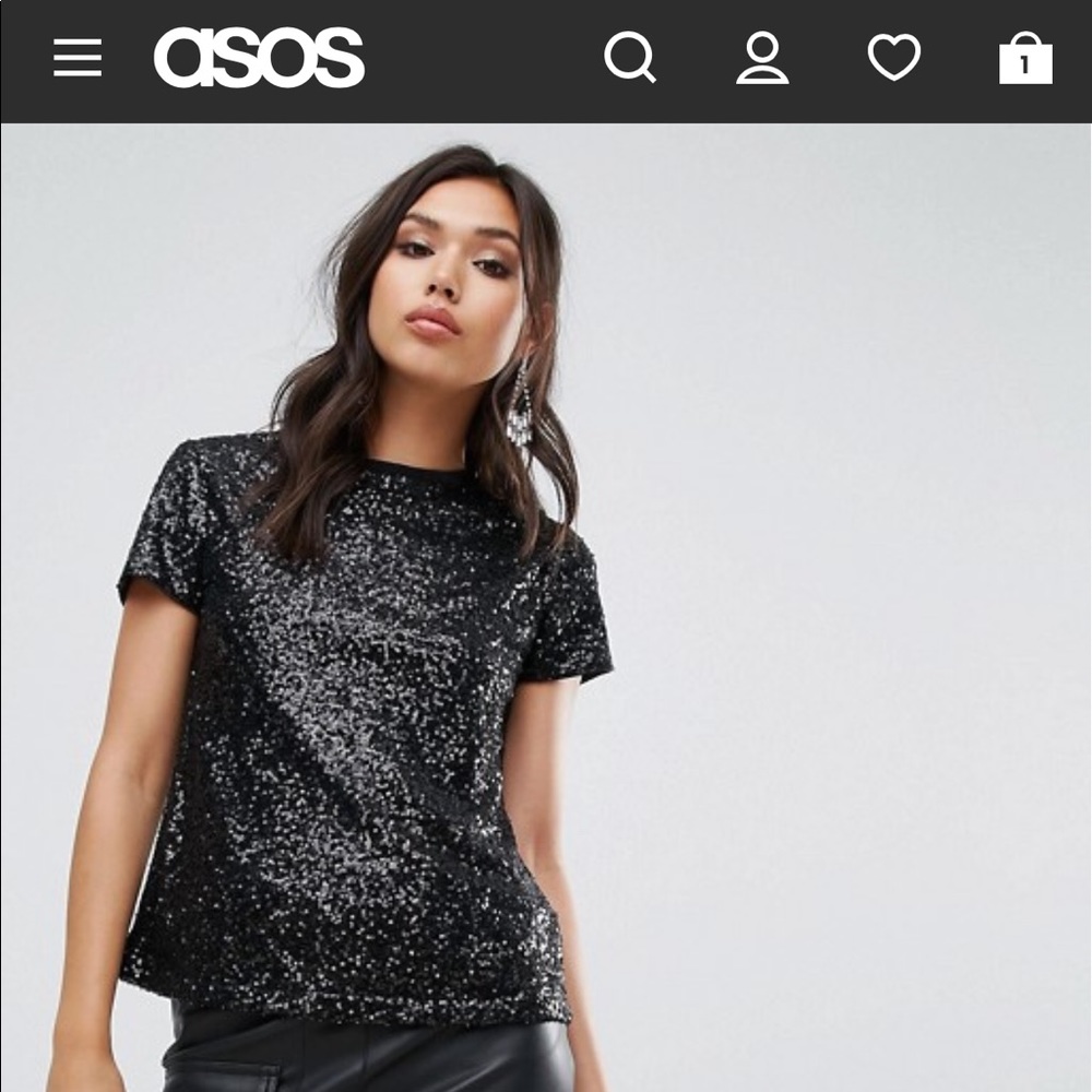 Black sequined blouse